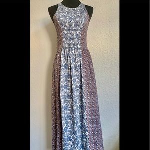 Long light bohemian dress. Halter style